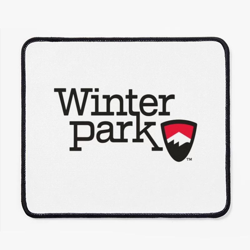 Winter Park Resort Logo with Mountain Shield Design Mouse Pad