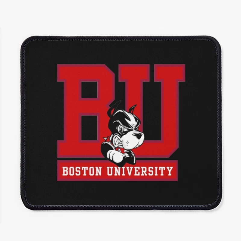 Boston University Logo with Terrier Mascot Mouse Pad