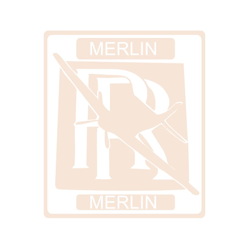 Stylized Merlin Logo Design in Beige Monochrome Tapestry