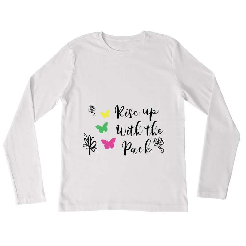 Inspirer avec des papillons colorés Femme Manches Longues T-Shirt