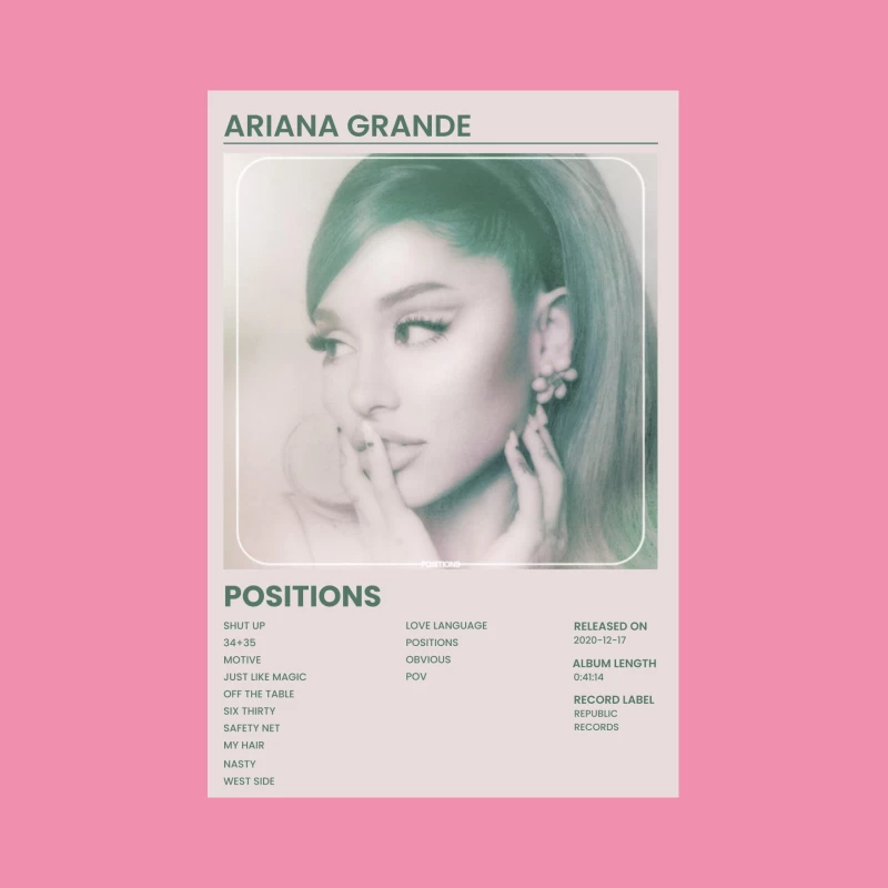 Ariana Grande's "Positions" Album Cover and Track List Male T-Shirt