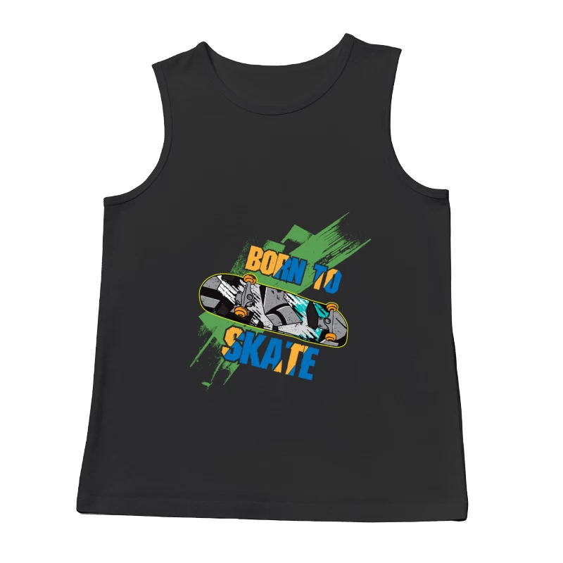 Geboren zum Skaten - Buntes Skateboard-Design Herren Tanktops