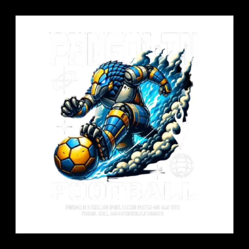 Robotic Soccer Player with Blue Armor in Dynamic Motion Pin