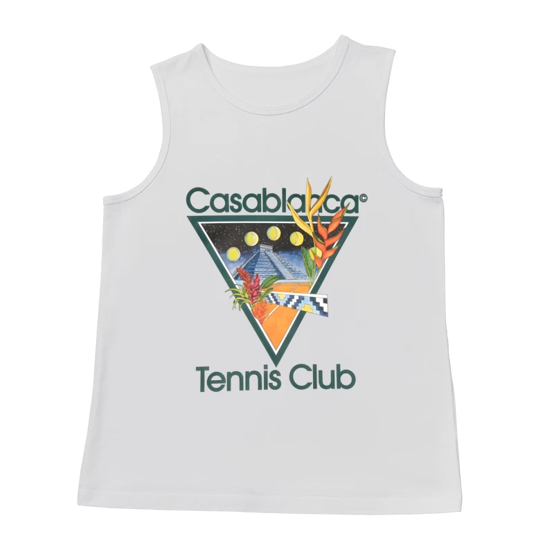 Casablanca Tennis Club Tropical Retro Logo with Mayan Motif Male Tank Top