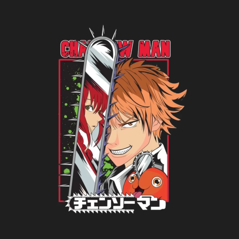 Chainsaw Man Anime Poster Herren Tanktops