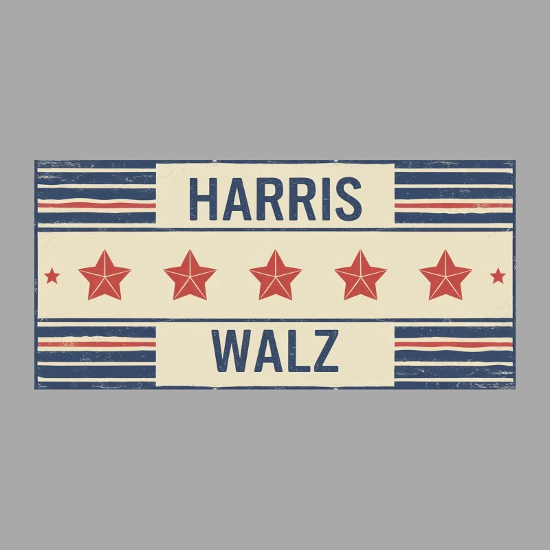 Harris Walz Patriotic Campaign Banner with Stars and Stripes Female Pullover Hoodie