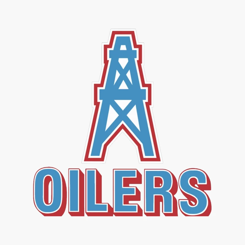 Houston Oilers Vintage NFL Team Logo with Oil Derrick Symbol Cotton Tote Bag