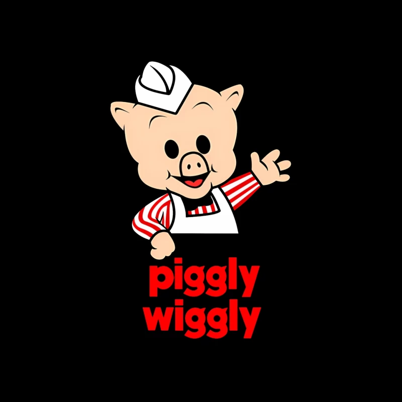 Piggly Wiggly Grocery Store Cartoon Pig Mascot Logo Mouse Pad