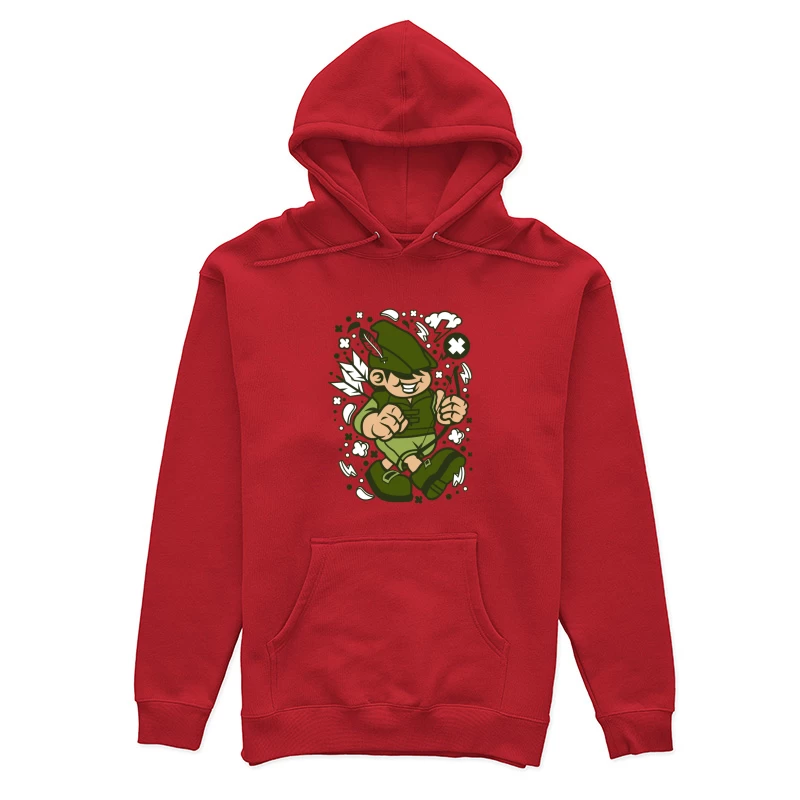 Personnage ludique en tenue verte Femme Sweat à capuche