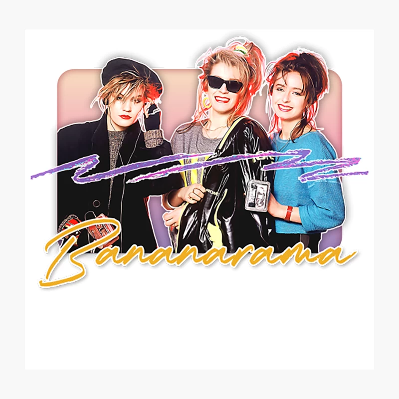 Bananarama - Retro 80s Fan Art Design Throw Pillow