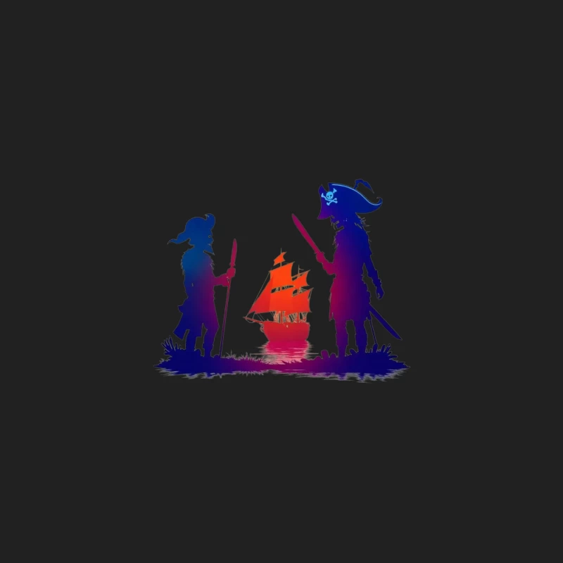 Pirate Ship Silhouette Bucket Hat