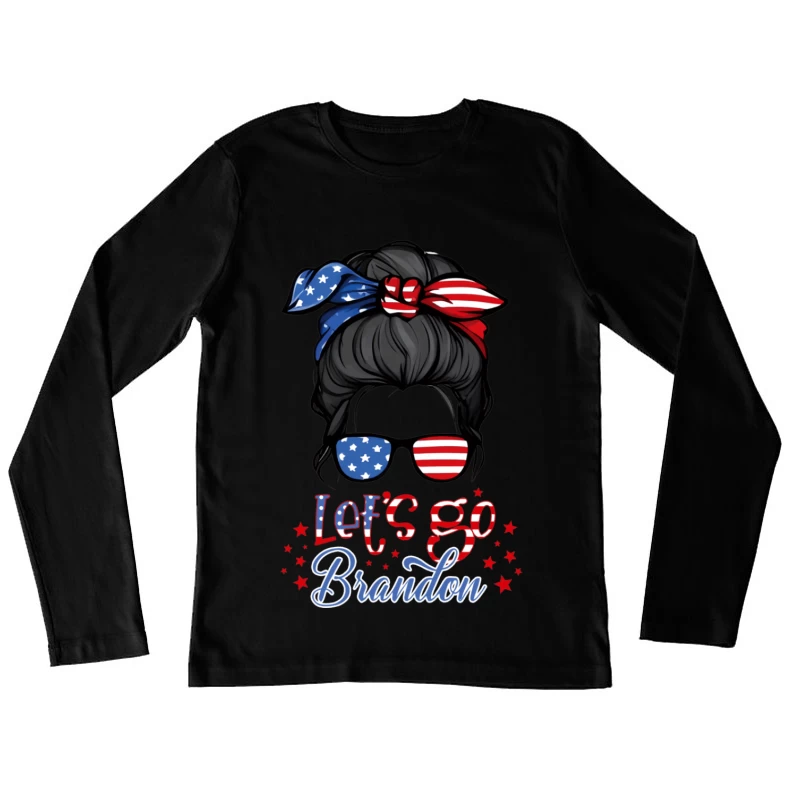 Patriotisches Design mit Flagge und Slogan Damen Langarm T-Shirt
