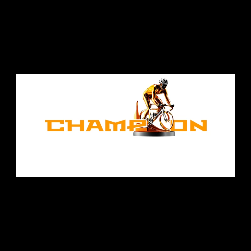 Champion Cycling Sports Logo with Trophy Cyclist Coffee Mug