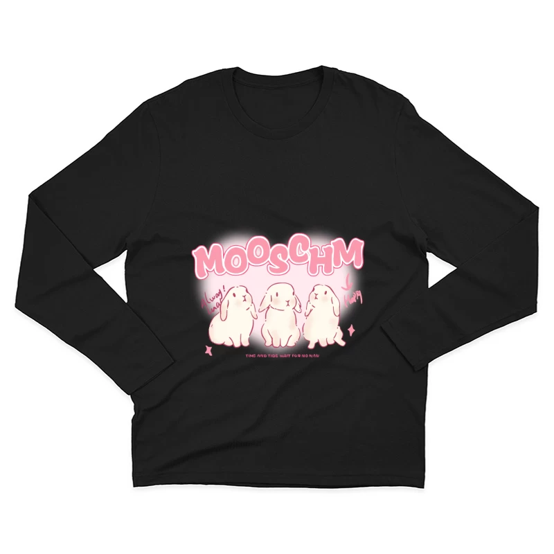 Niedliche Häschen im Herzen Herren Langarm T-Shirt