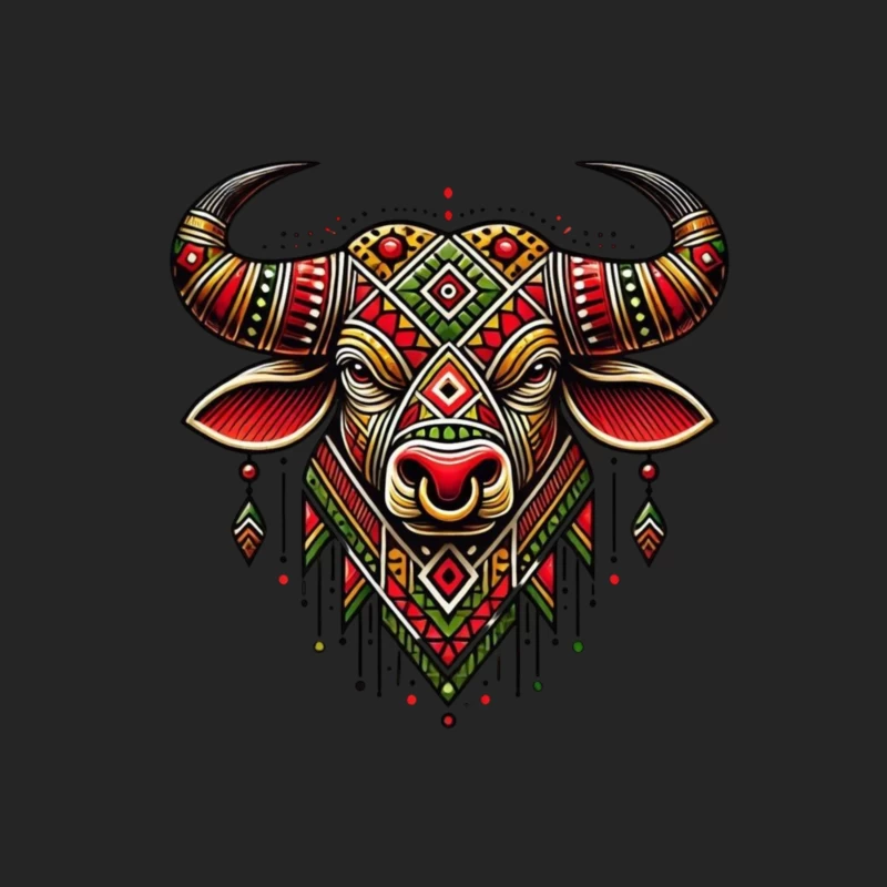 Decorative Bull Artwork Male Pullover Sweatshirt