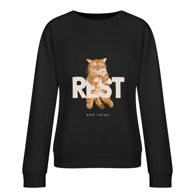 Entspannen Sie sich mit einem schlafenden Kätzchen Damen Pullover Sweatshirt