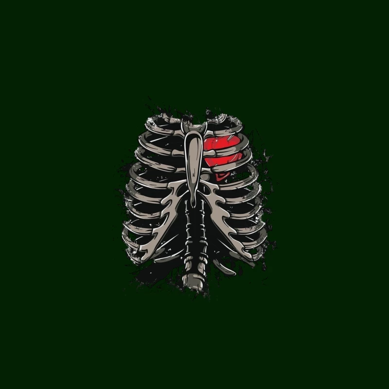 Anatomical Illustration of a Skeleton with a Heart Travel Mug
