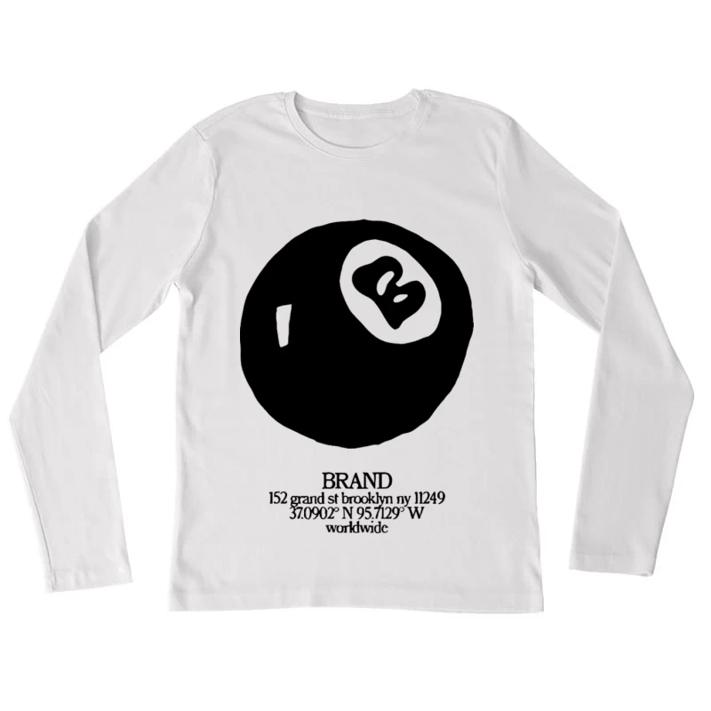 Markenlogo mit Standortdetails Damen Langarm T-Shirt