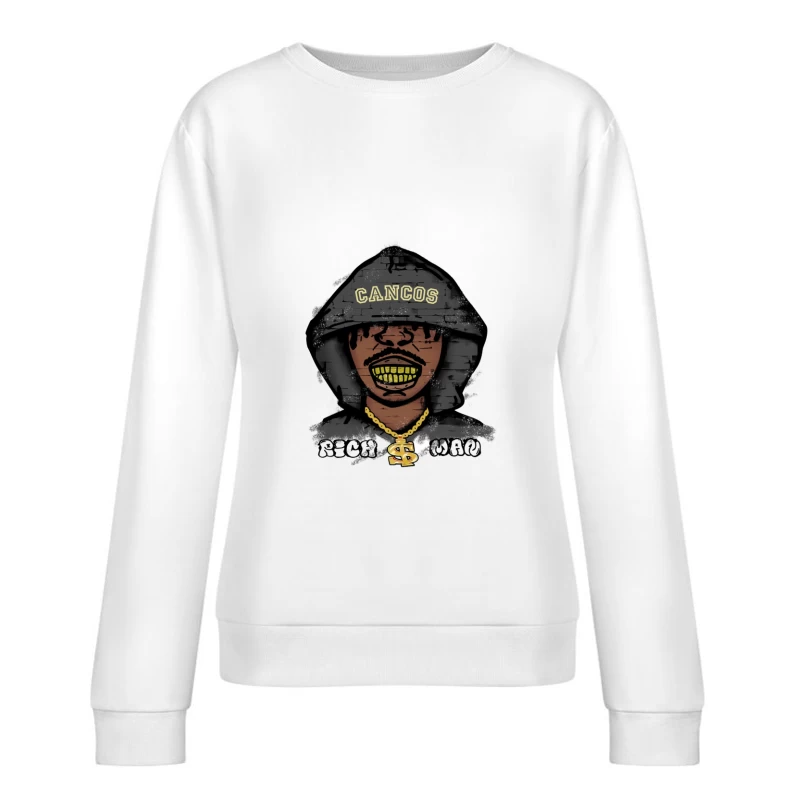 Street Art Charakter mit Kapuze Damen Pullover Sweatshirt