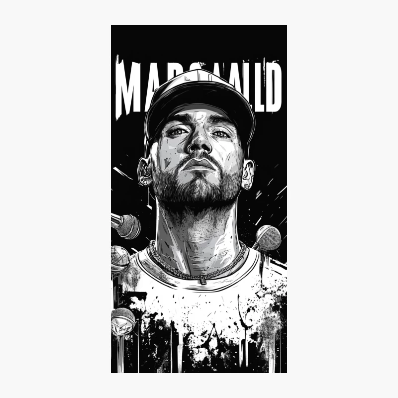 Artistic Black and White Portrait of Urban Rapper iPhone Case
