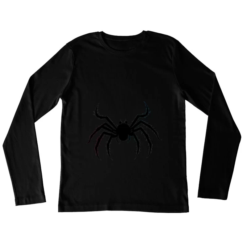 Menacing Spider Silhouette in Black Female Long Sleeve T-Shirt