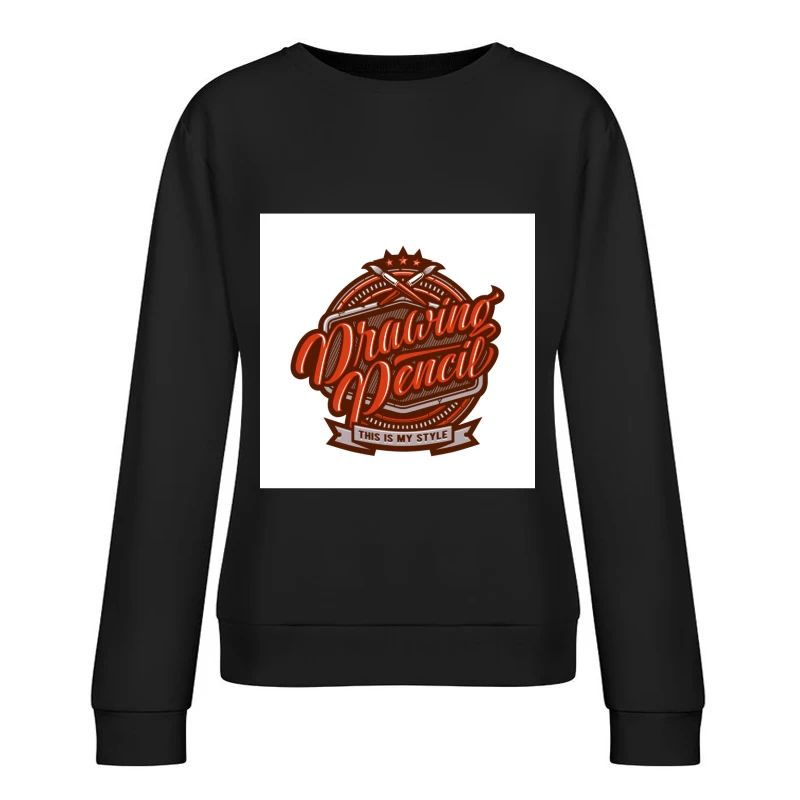 Emblème artistique stylisé du crayon Femme Sweat-shirt à enfiler