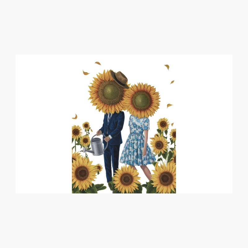 Surreal Sunflower Couple in Garden Travel Mug