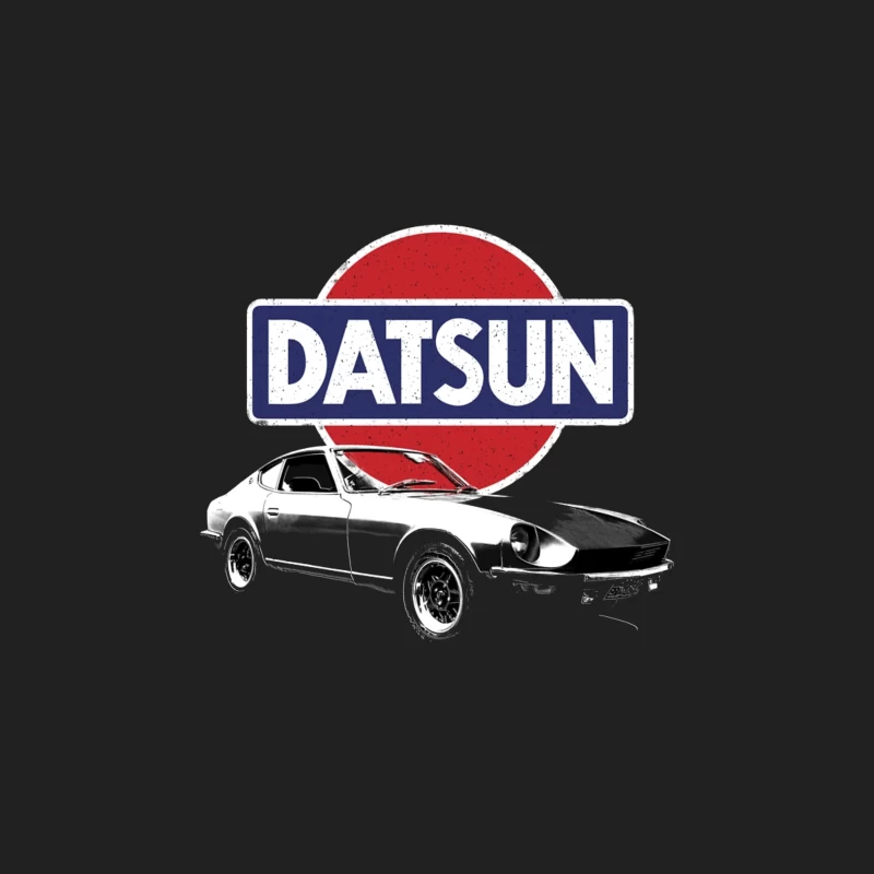 Vintage Datsun Logo with Classic Japanese Sports Car Bucket Hat