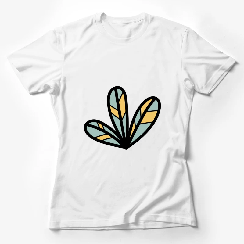 Motif géométrique de feuilles colorées Femme T-Shirt