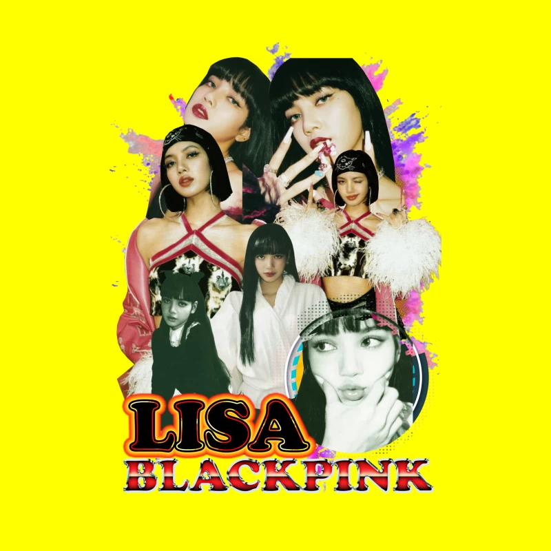 Collage of Lisa from BLACKPINK Throw Pillow