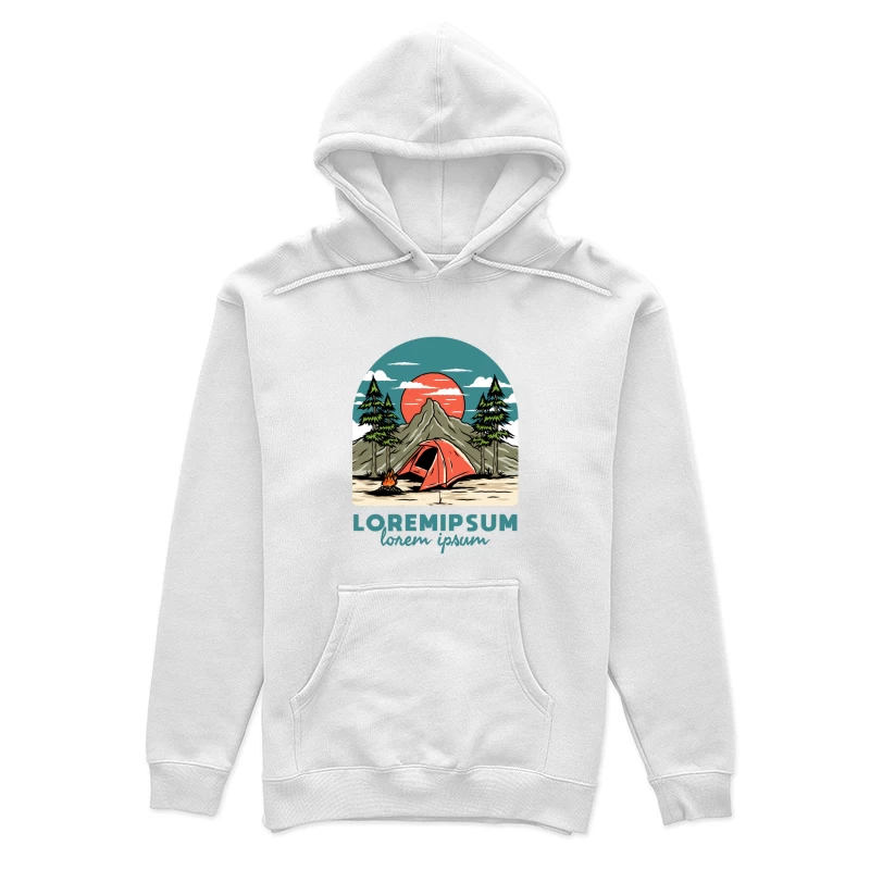 Campinglandschaft mit Sonnenuntergang Damen Pullover Hoodie