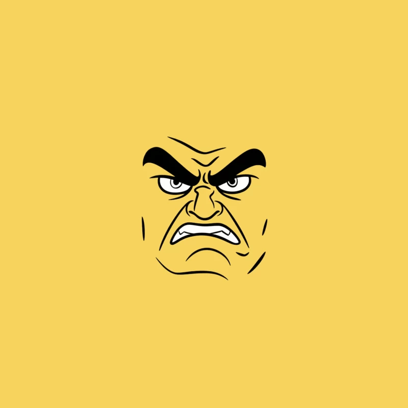 Minimal Black and White Angry Cartoon Expression Bucket Hat