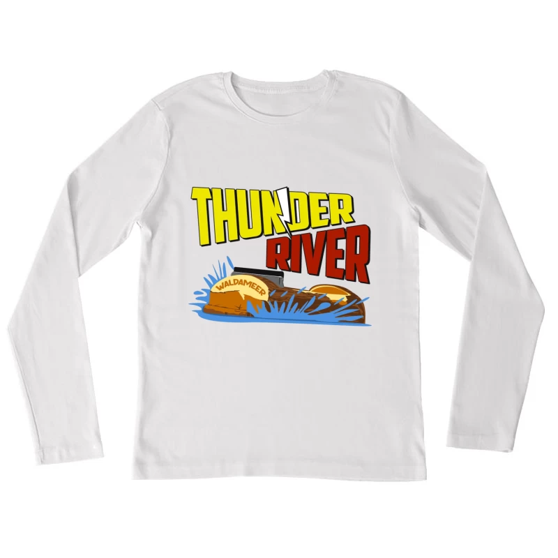 Thunder River Water Ride Logo at Waldameer Park Female Long Sleeve T-Shirt