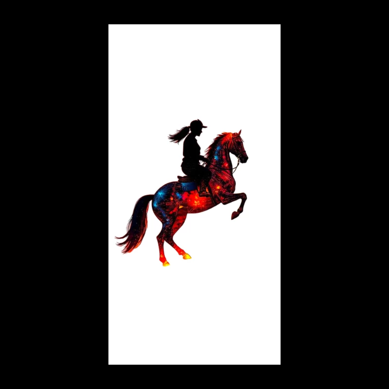 Cosmic Equestrian Silhouette with Galaxy Horse iPhone Case