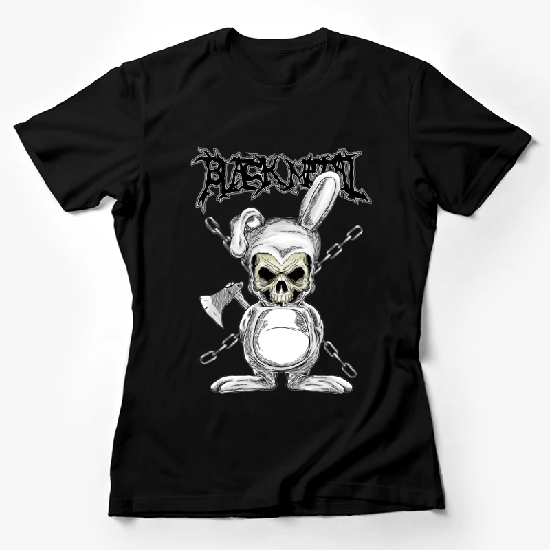 Düstere Schädelhase Illustration Damen T-Shirt