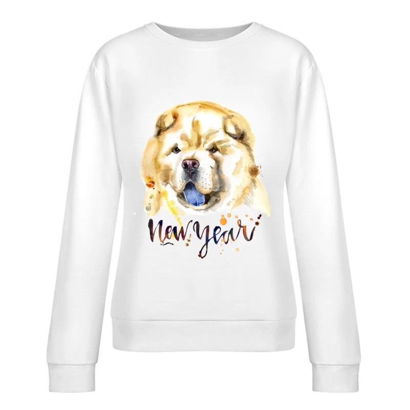 Portrait de Chien pour le Nouvel An Femme Sweat-shirt à enfiler