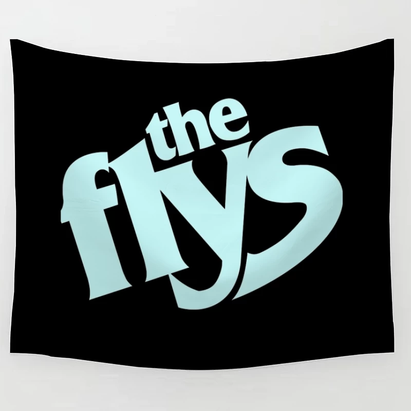 The Flys Band Logo in Light Blue Typography Tapestry