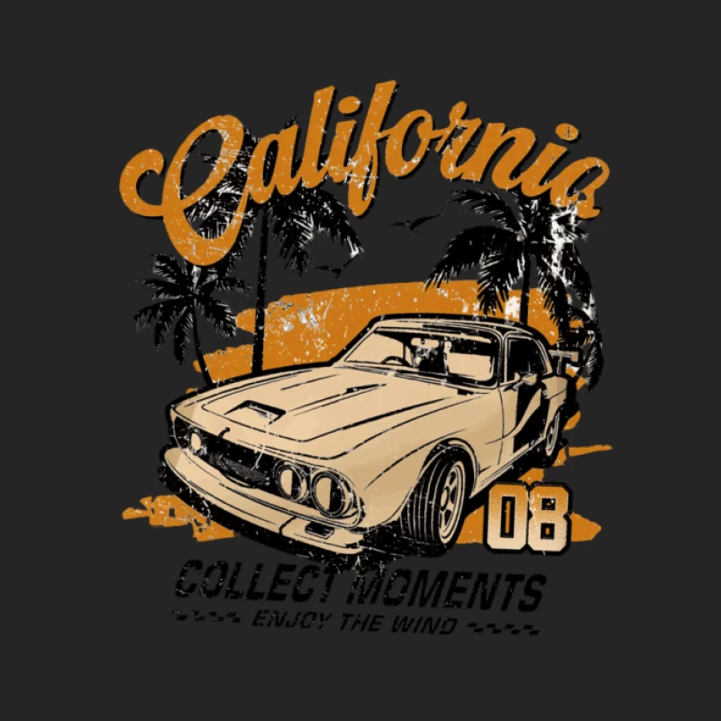 Kalifornien Vintage Auto und Palmen Herren Pullover Sweatshirt