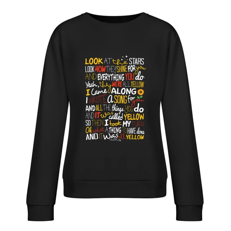 Colplay Lyrics Art Female Pullover Sweatshirt