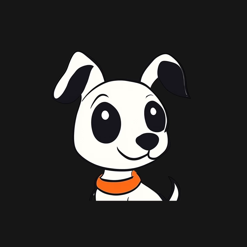 Adorable Cartoon Puppy with Orange Collar Female Long Sleeve T-Shirt