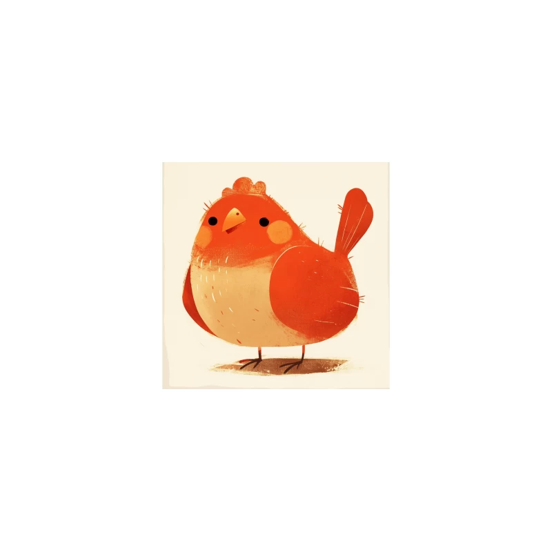 Cute Red Robin Bird Illustration Coffee Mug