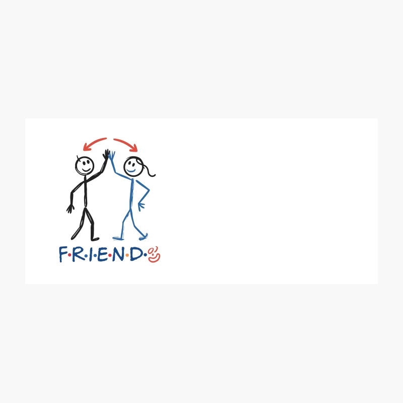 Simple Stick Figure Friends High-Fiving Coffee Mug