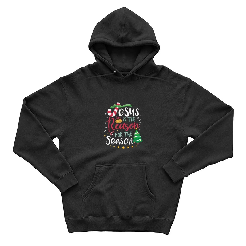 Message de Noël avec Jésus, bonbons et arbre Homme Sweat à capuche