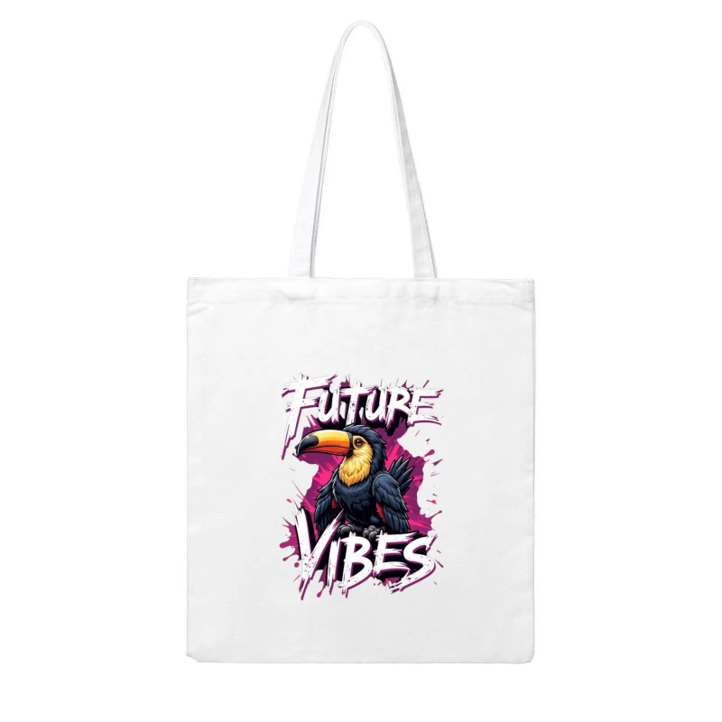 Future Vibes with a Colorful Toucan Cotton Tote Bag
