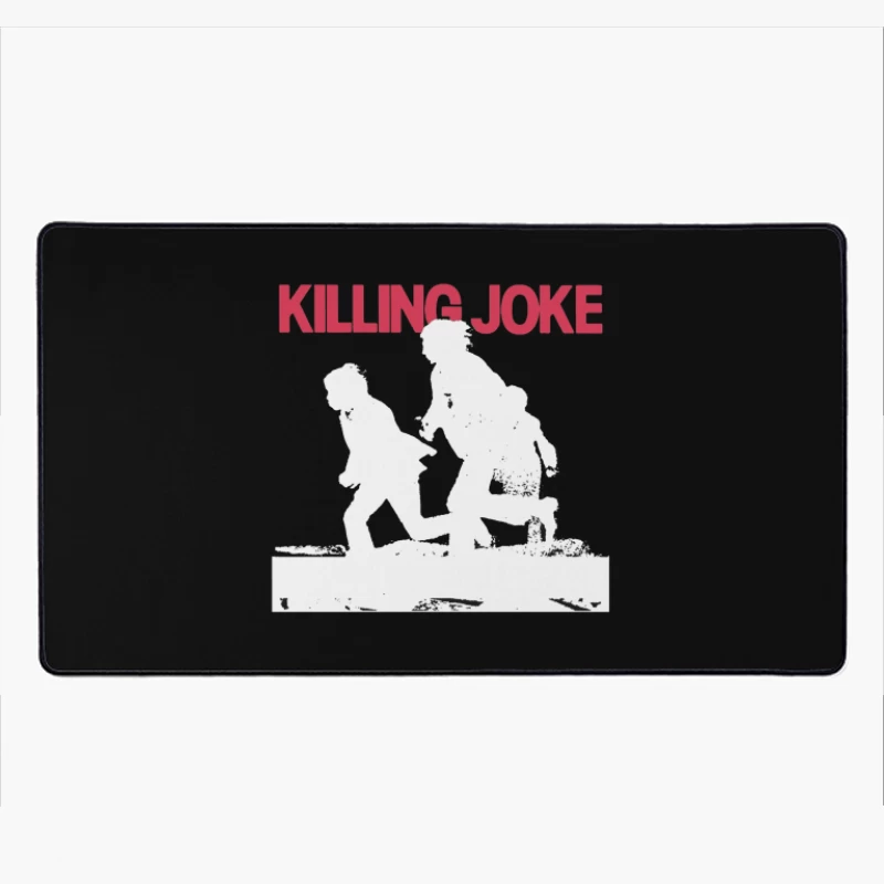 Killing Joke Post-Punk Album Cover with White Silhouettes Desk Mat