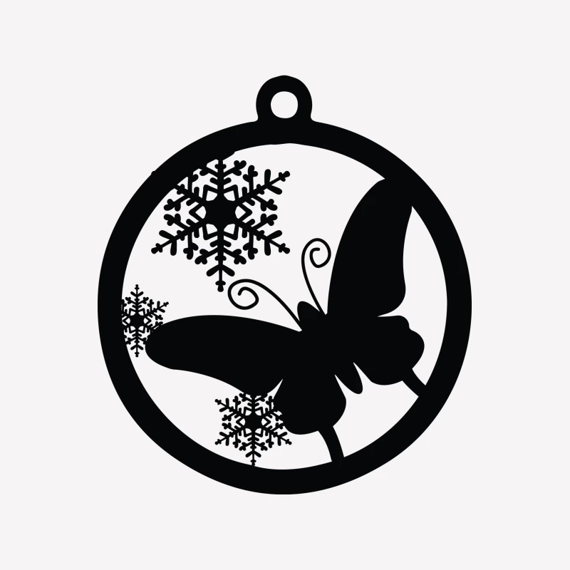 Décoration hivernale avec papillon Femme T-Shirt