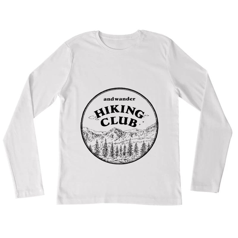Hiking Club-Logo mit Bergen Damen Langarm T-Shirt