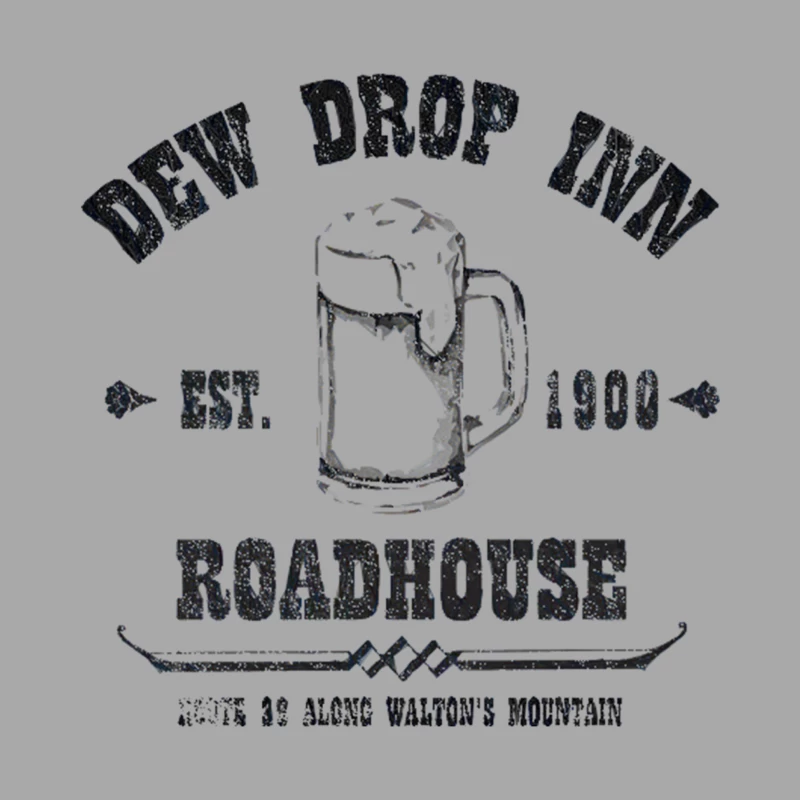 Dew Drop Inn, distressed Female Pullover Hoodie