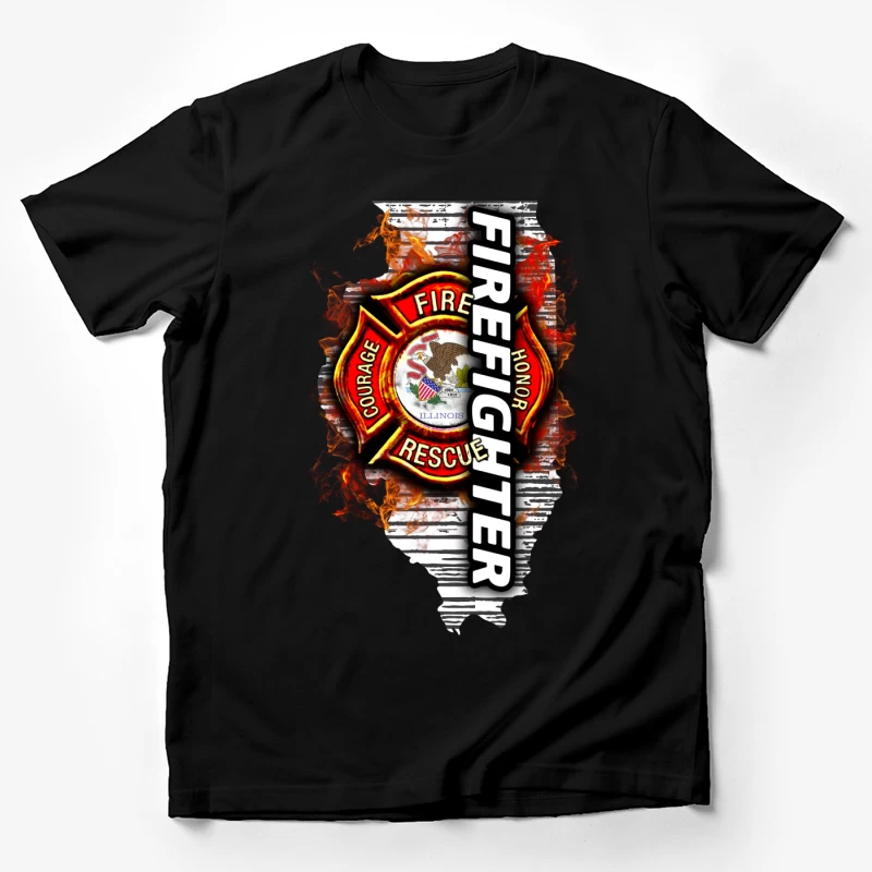 Emblème de pompier de l'Illinois Homme T-Shirt