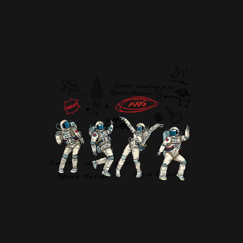 Tanzende Astronauten auf dem Mars Herren Langarm T-Shirt